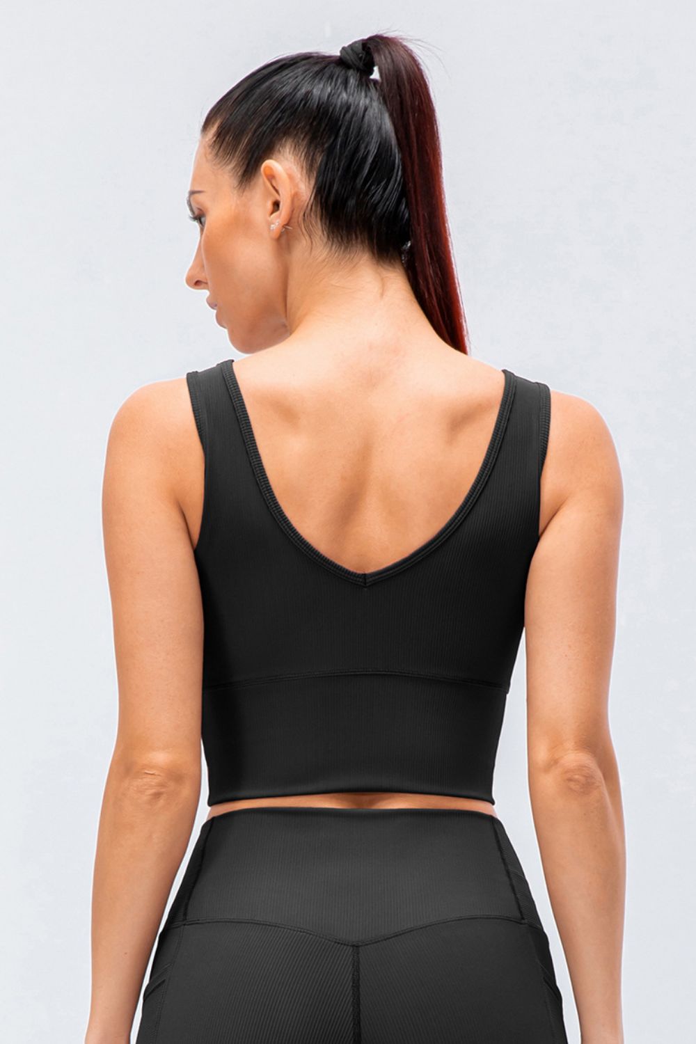 Reversible Ribbed Cropped Yoga Tank