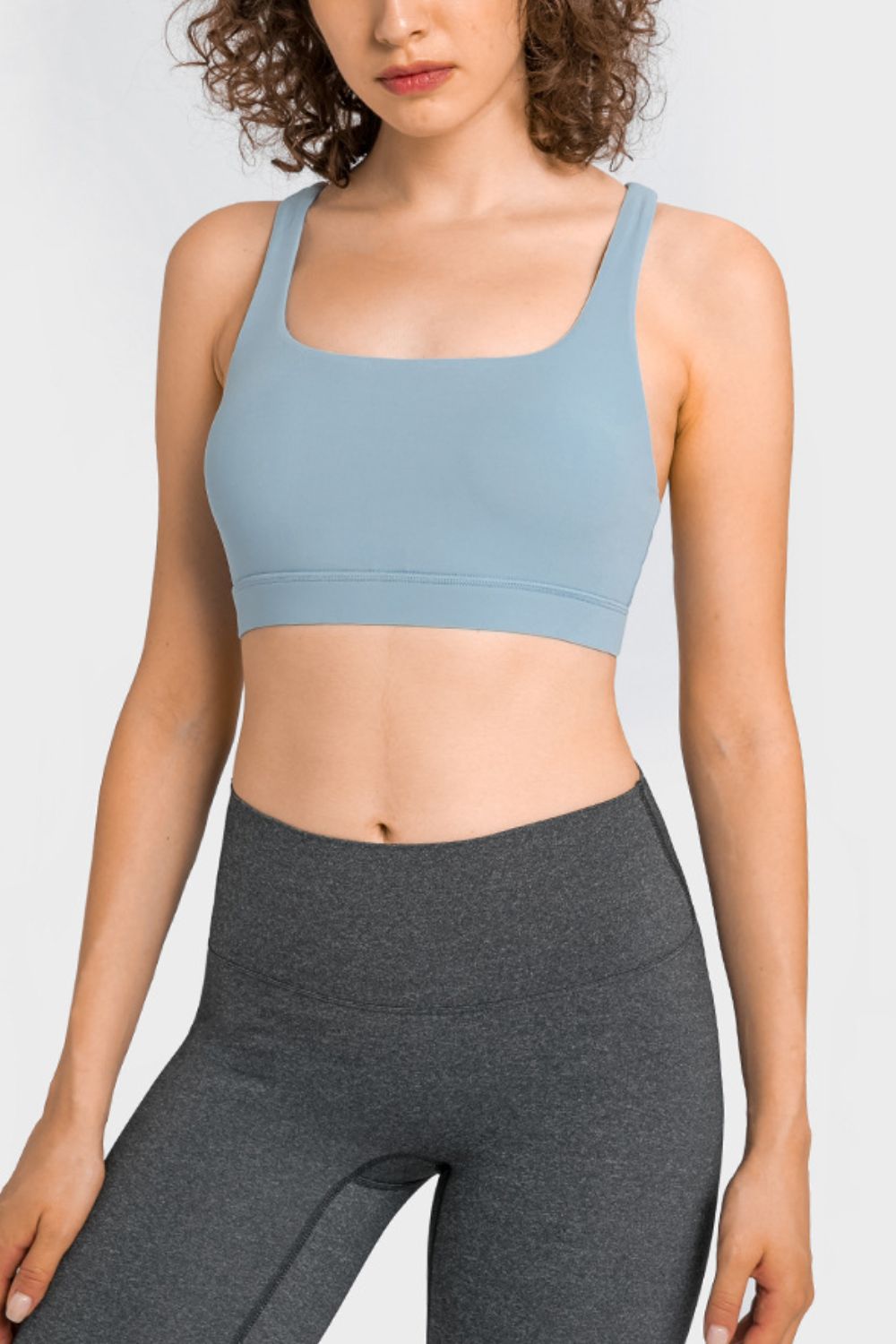 Crisscross Square Neck Sports Bra