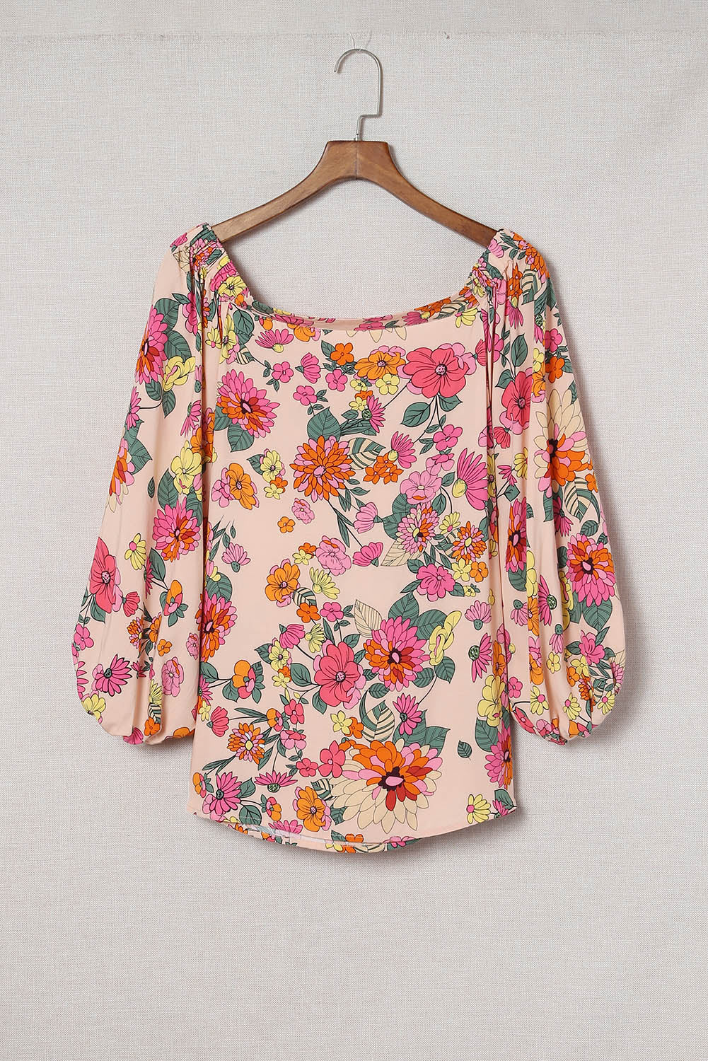 Floral Balloon Sleeve Off-Shoulder Blouse