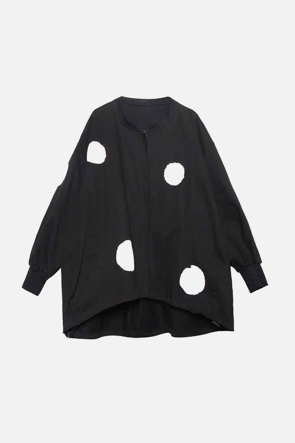 Large Scale Polka Dot Zip Up Jacket