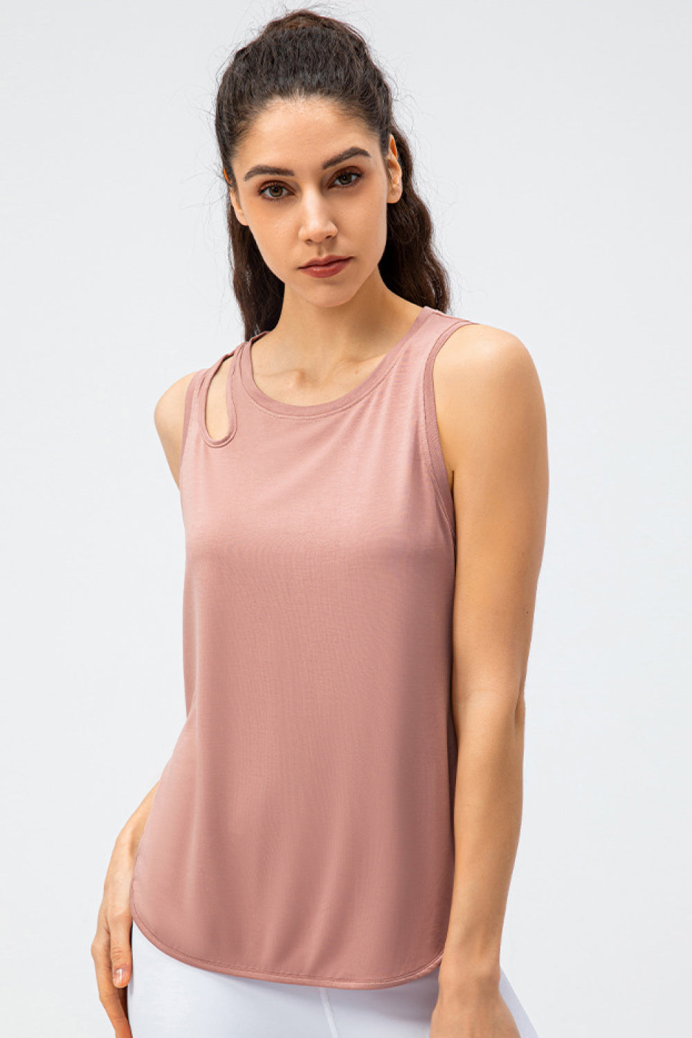 Cutout Side Slit Athletic Tank